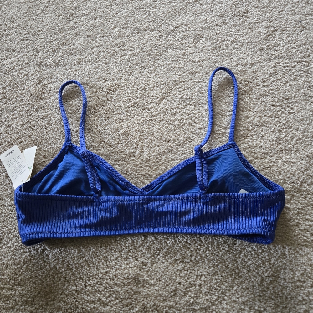 Blue Ribbed Bralette - Picture 2 of 5